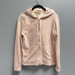 Jones New York Country Essentials Blush Pink Zip Hoodie Women’s Size S Soft